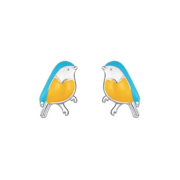 Jewelry - 💖 Super Tiny Bird Silver Stud Earrings NEW